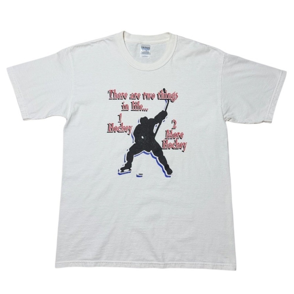 Vintage Y2K Ice Hockey is Life Sports NHL Hobby Athlete Graphic Puck Art T-shirt